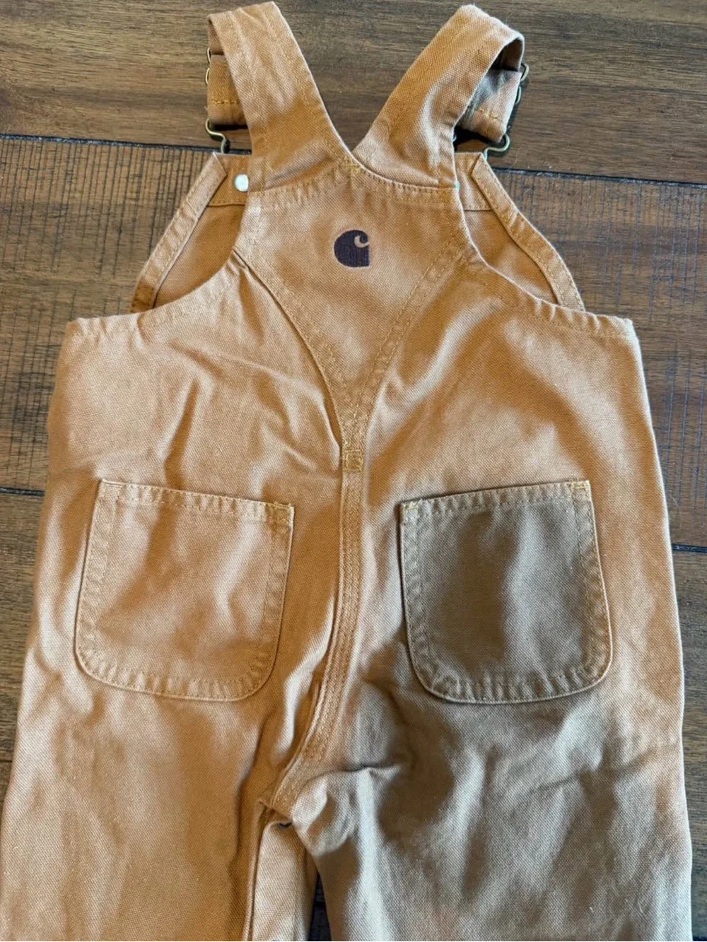 Carhartt Kids Tan Canvas Utility Overalls